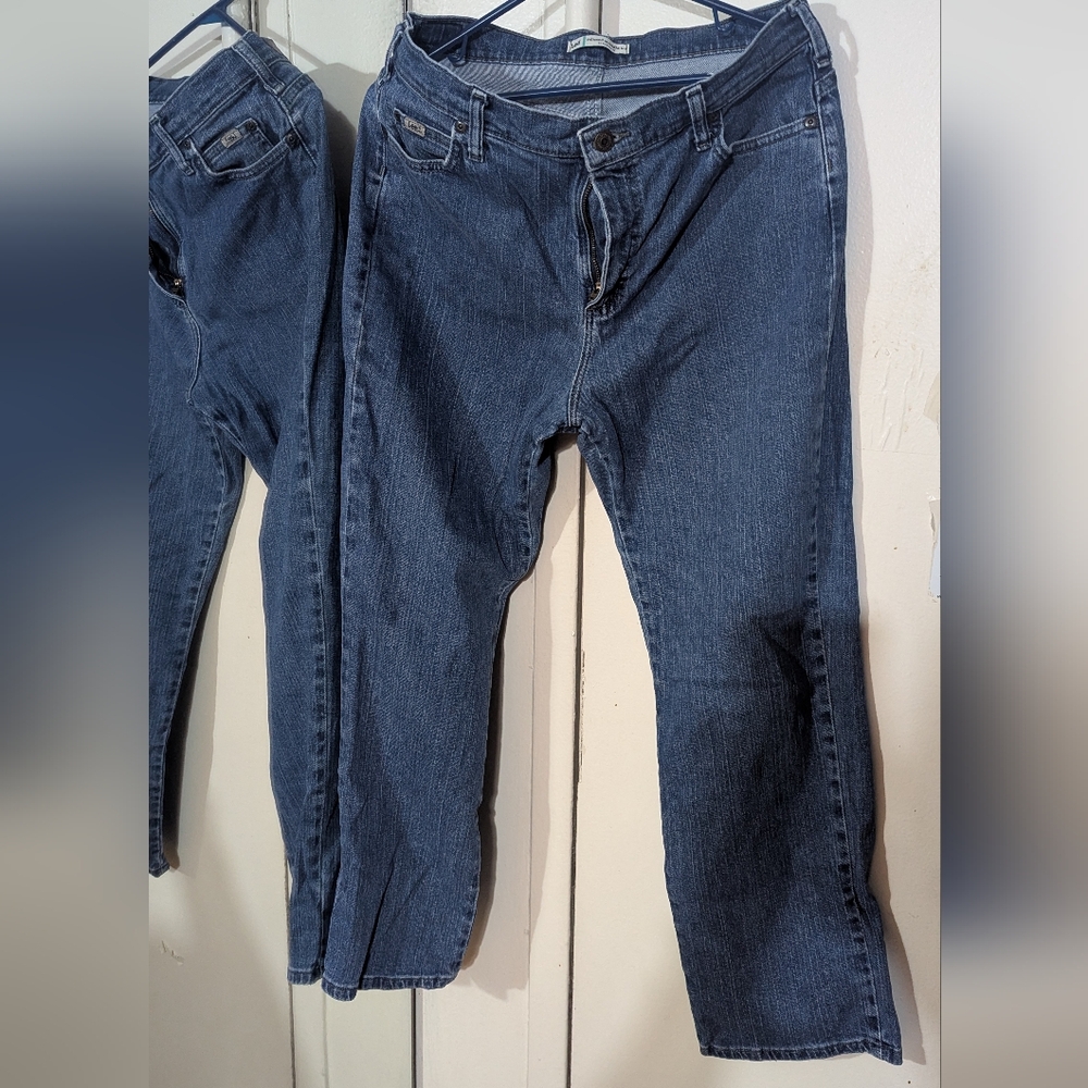 Lee Relaxed Straight Leg Blue Jeans 12 short